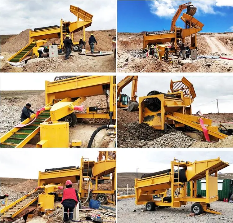 Mineral Sand Mobile Diamond Tantalite Gold Mining Panning Sluice Washing Machine